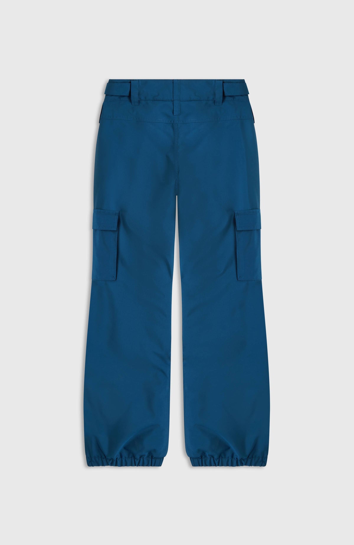 FWC'Cruz Cargo-Skihose für Jungen, blau, flach liegend von hinten mit Gürtelschlaufen und elastischem Beinabschluss