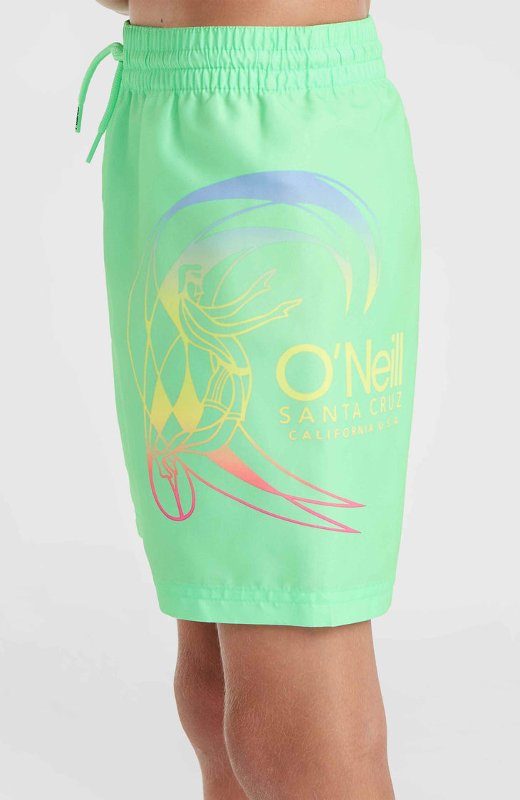 Circle Surfer 14'' Badehose | Neon Green Circle Surfer Gradient Panel