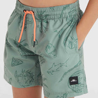 Mix and Match Cali Print 13'' Badehose | Green Vintage Surfer