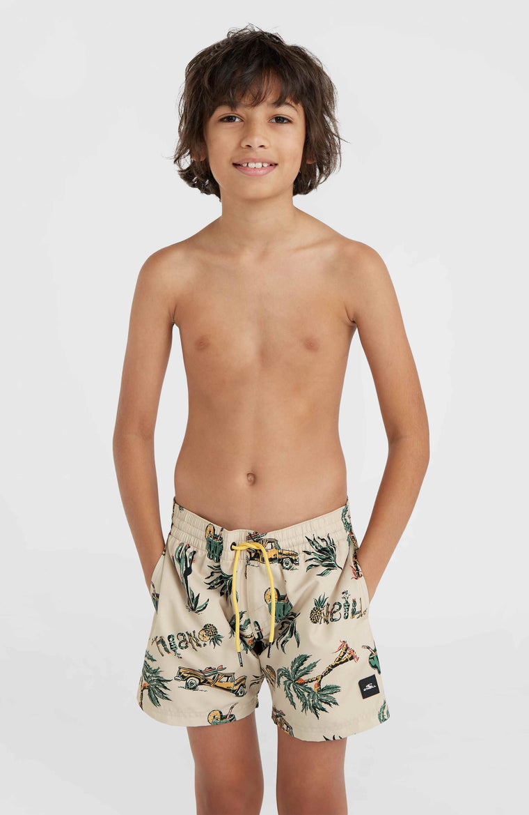 Mix and Match Cali Print 13'' Badehose | Beige Venice Beach Mix and Match Cali Print 13'' Badehose | Beige Venice Beach