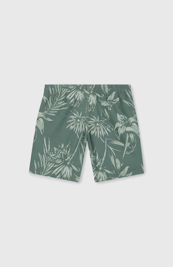Mix and Match Cali Floral 14'' Badehose | Green Tonal Tropicana