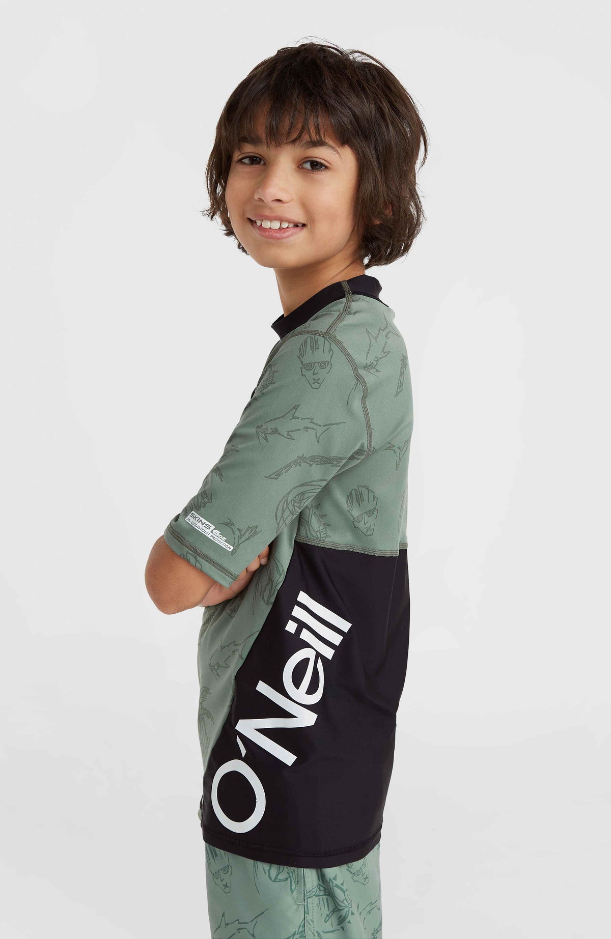 Mix and Match Crazy Shortsleeve-Schwimmshirt | Green Vintage Surfer