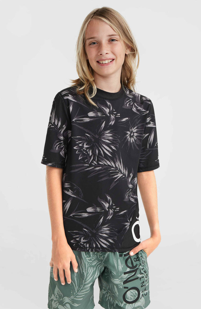 Mix and Match Crazy Shortsleeve-Schwimmshirt | Black Tonal Tropican Mix and Match Crazy Shortsleeve-Schwimmshirt | Black Tonal Tropican