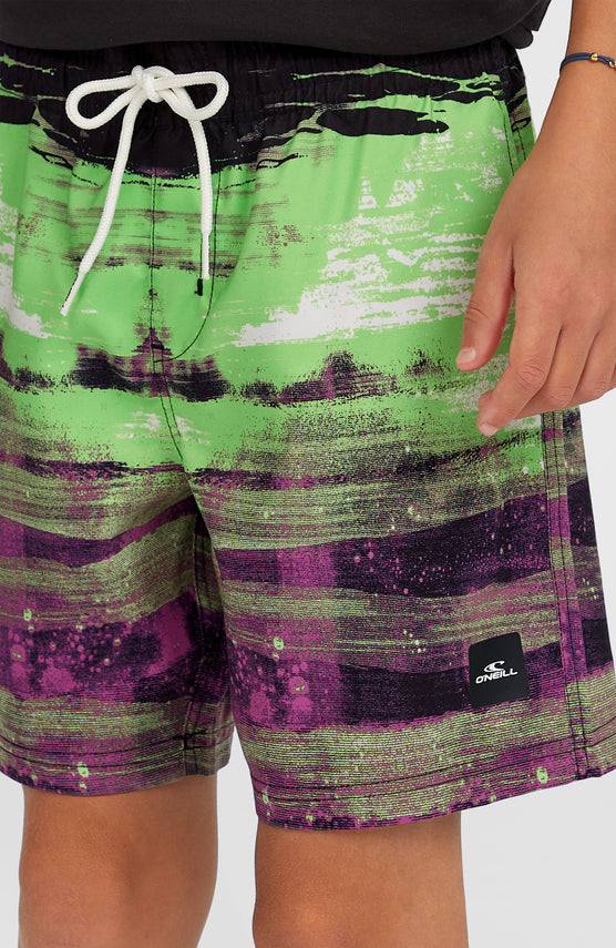 Cali Gradient 14'' Badehose | Black Melted Stripe Boys