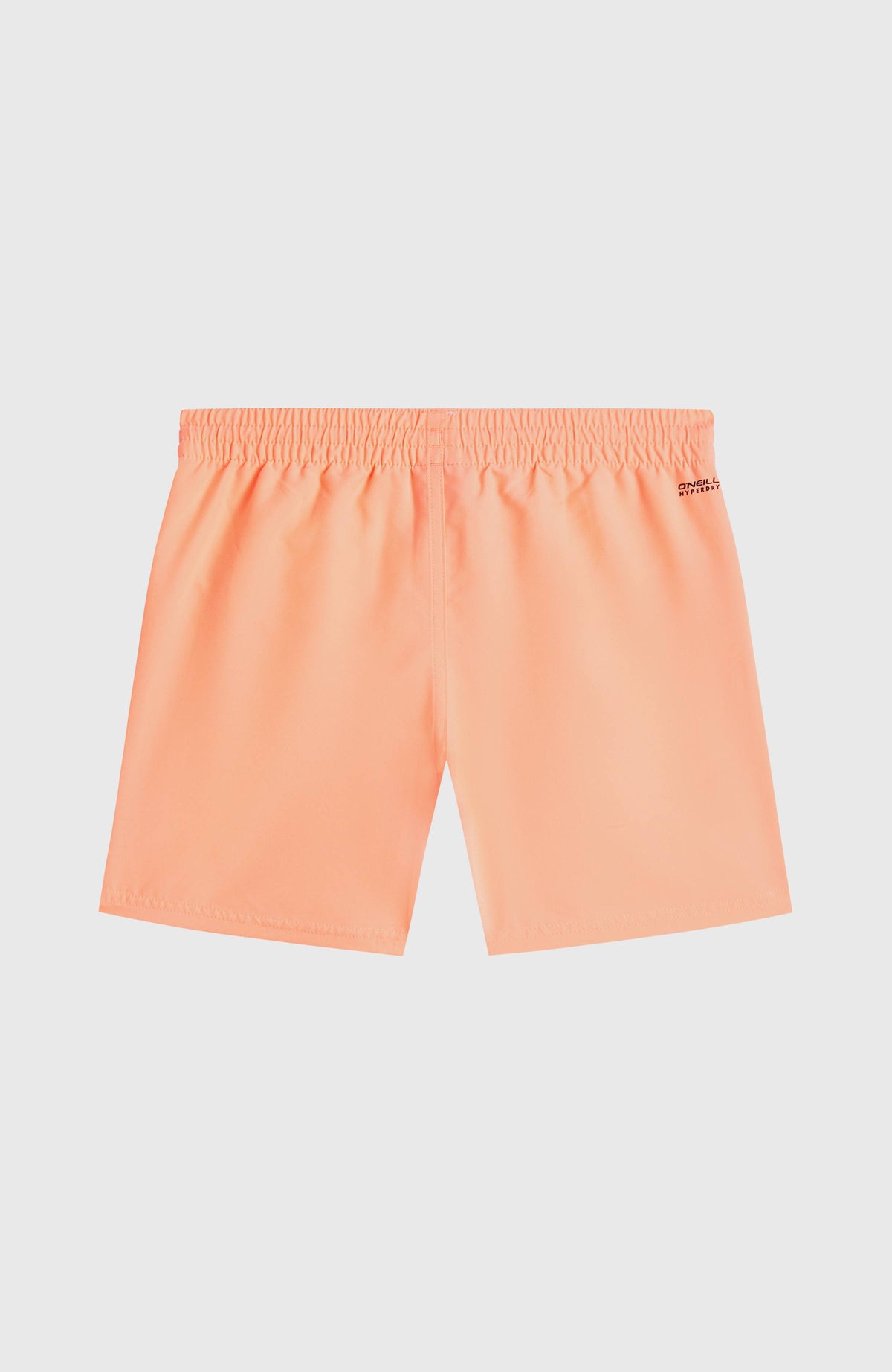 Cali Badehose für Jungen, orange, flach liegend von hinten mit elastischem Bund