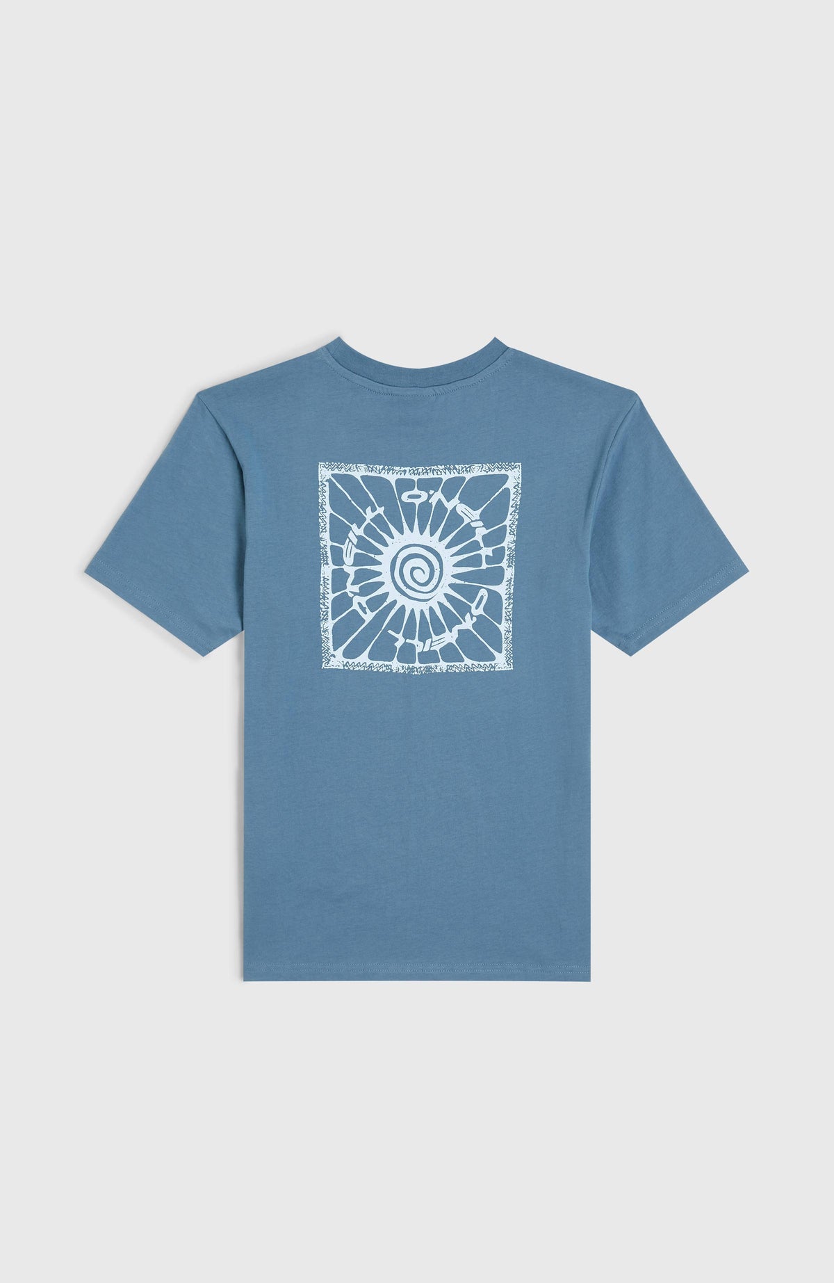 Gradient T-Shirt für Jungen, blau mit Grafik-Print in Weiß, flach liegend von hinten