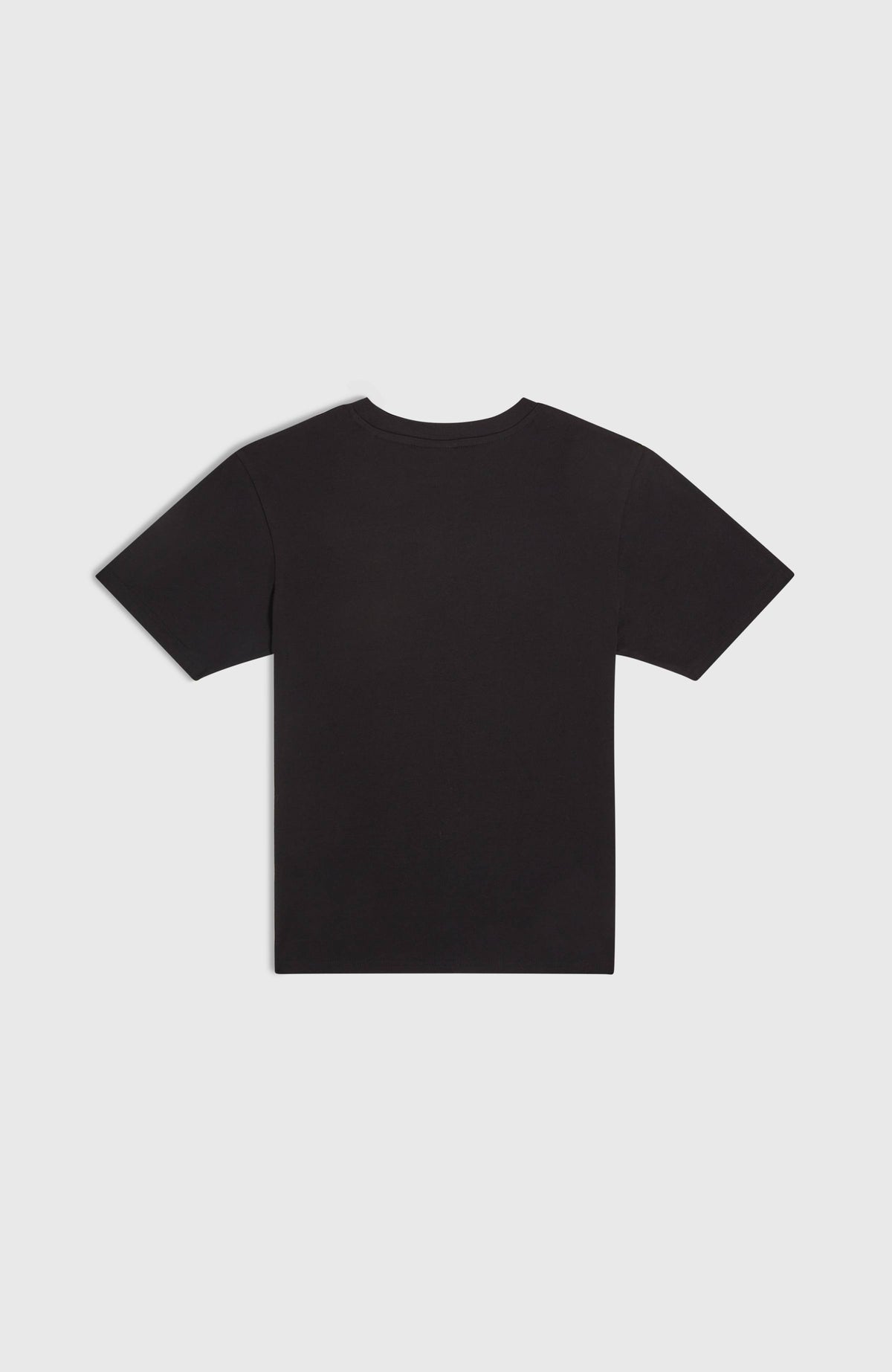 Schwarzes Stripe T-Shirt für Jungen, flach liegend von hinten