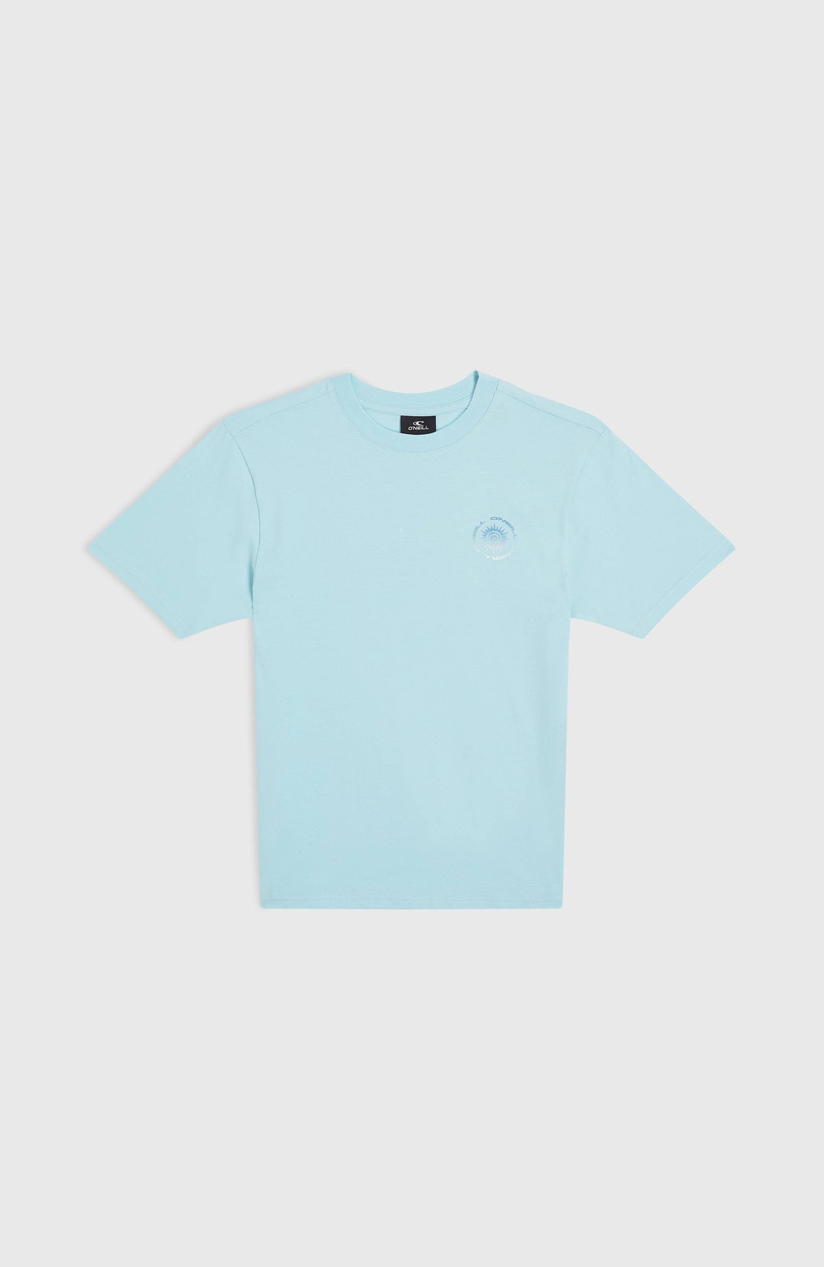 Blaues Small Graphic T-Shirt für Jungen mit Logo-Print in Blau, flach liegend von vorne
