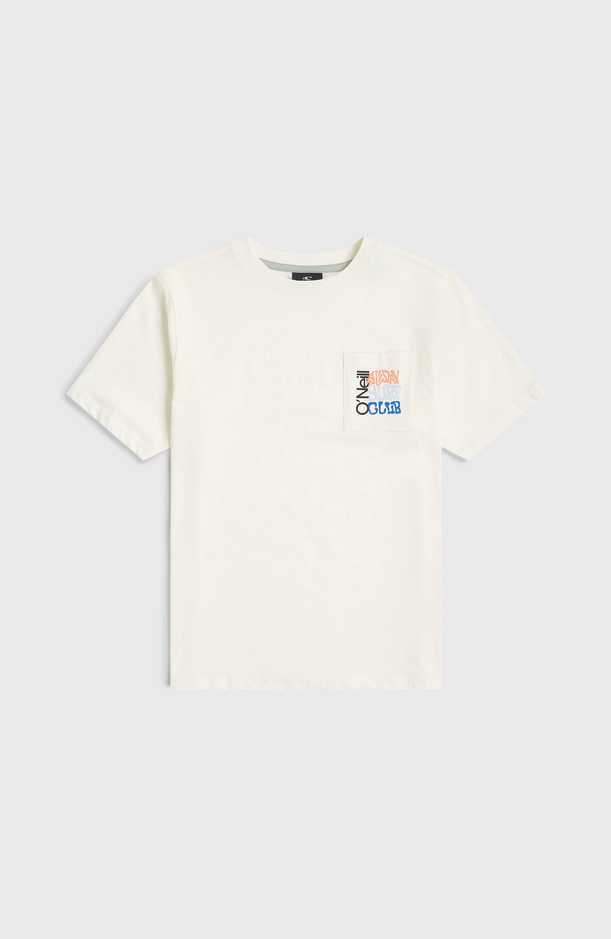 Chest Pocket T-Shirt für Jungen, weiß, flach liegend von vorne mit aufgesetzter Brusttasche