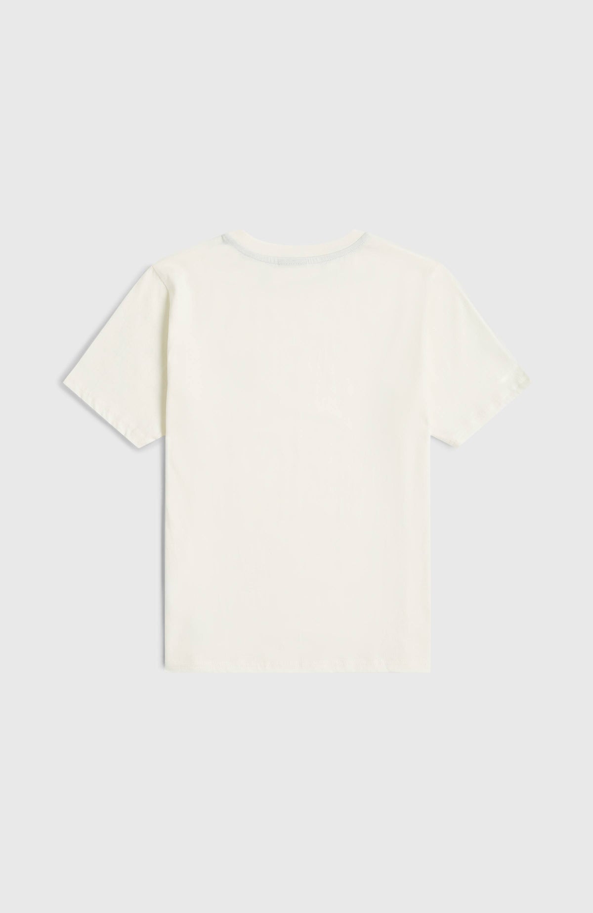 Chest Pocket T-Shirt für Jungen, weiß, flach liegend von hinten