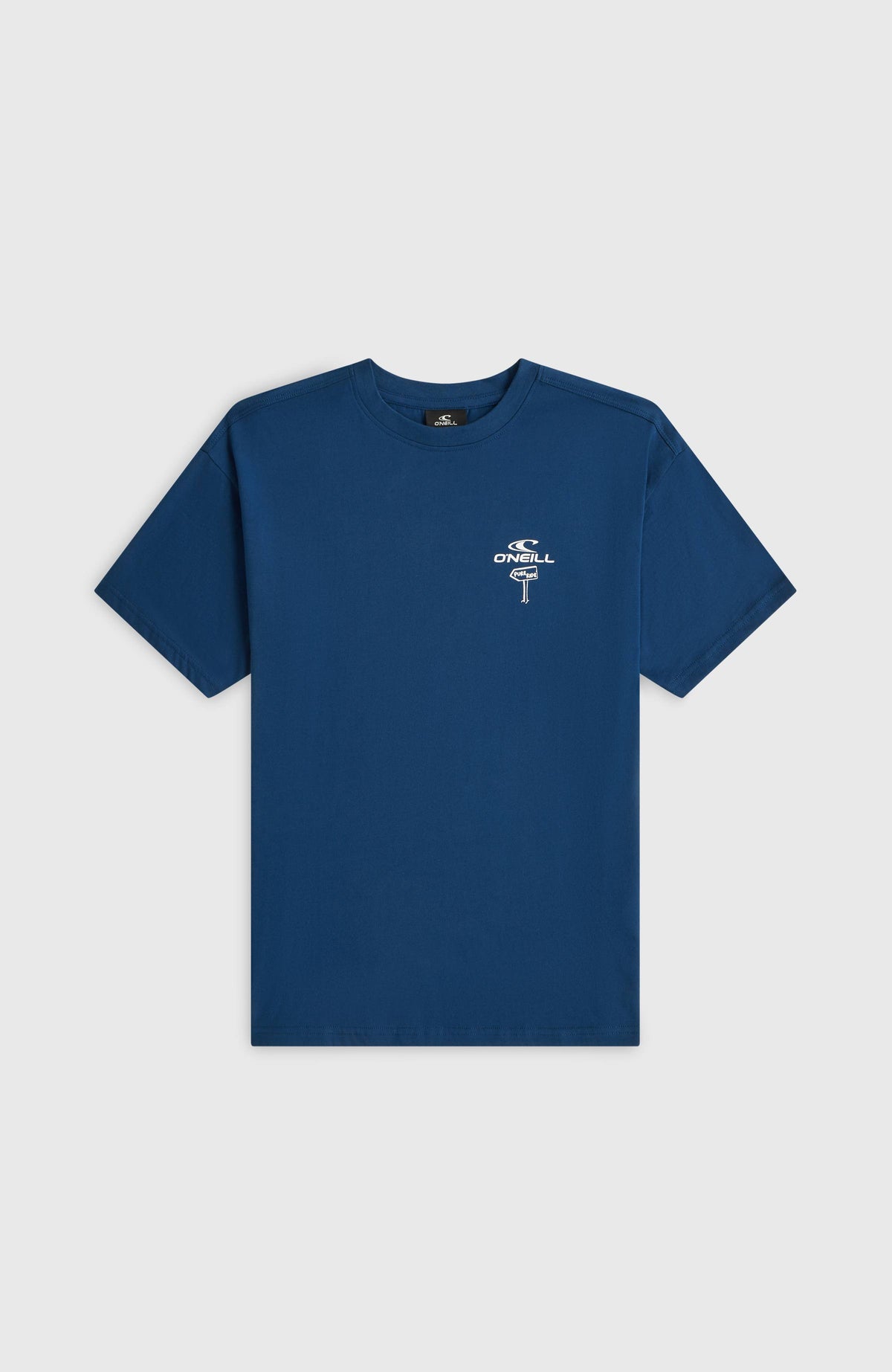 Loose Print T-Shirt für Jungen, blau, flach liegend von vorne mit kleinem Brustprint