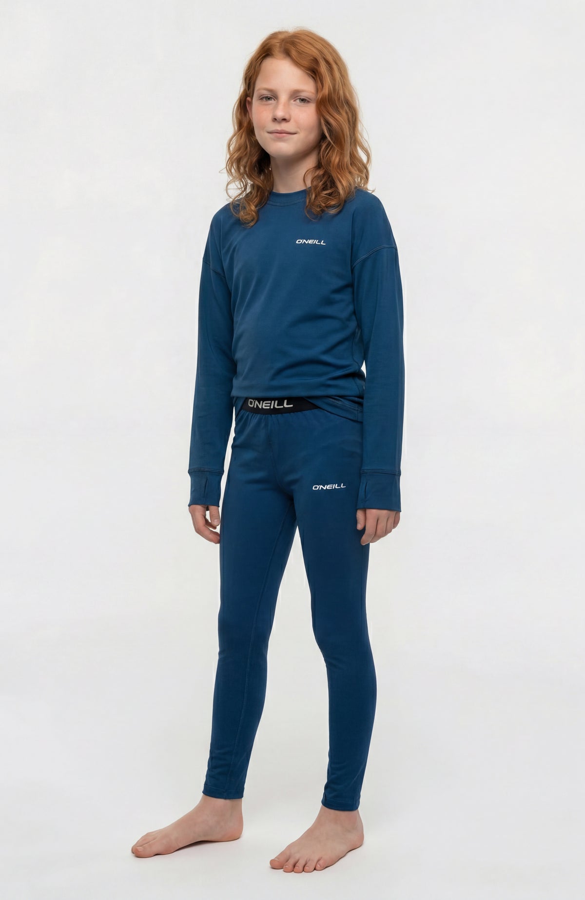 O'Neill Baselayer-Set für Jungen, blau, Vorderansicht, getragen am Model