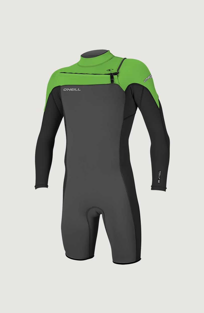 O'Neill Hammer 2mm Chest Zip Long Sleeve Spring Wetsuit für Herren, grau, freigestellt von vorne