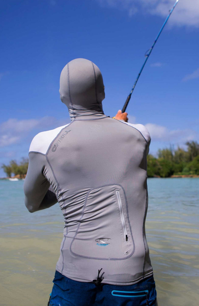 O'Zone Long Sleeve Crew Skin with Hood | Grey