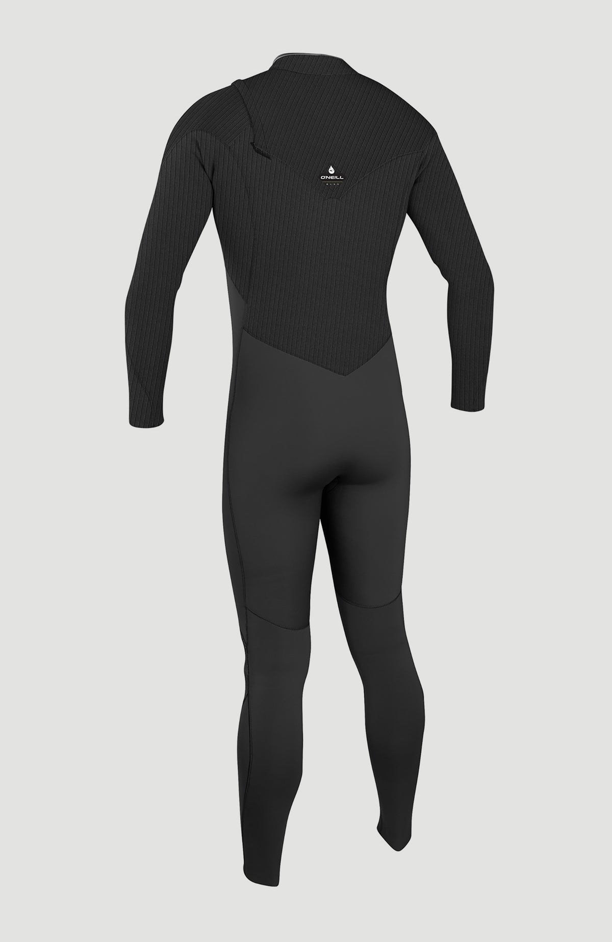 Hyperfreak 3/2mm Neoprenanzug für Herren, schwarz, freigestellt in der Rückansicht mit Logo
