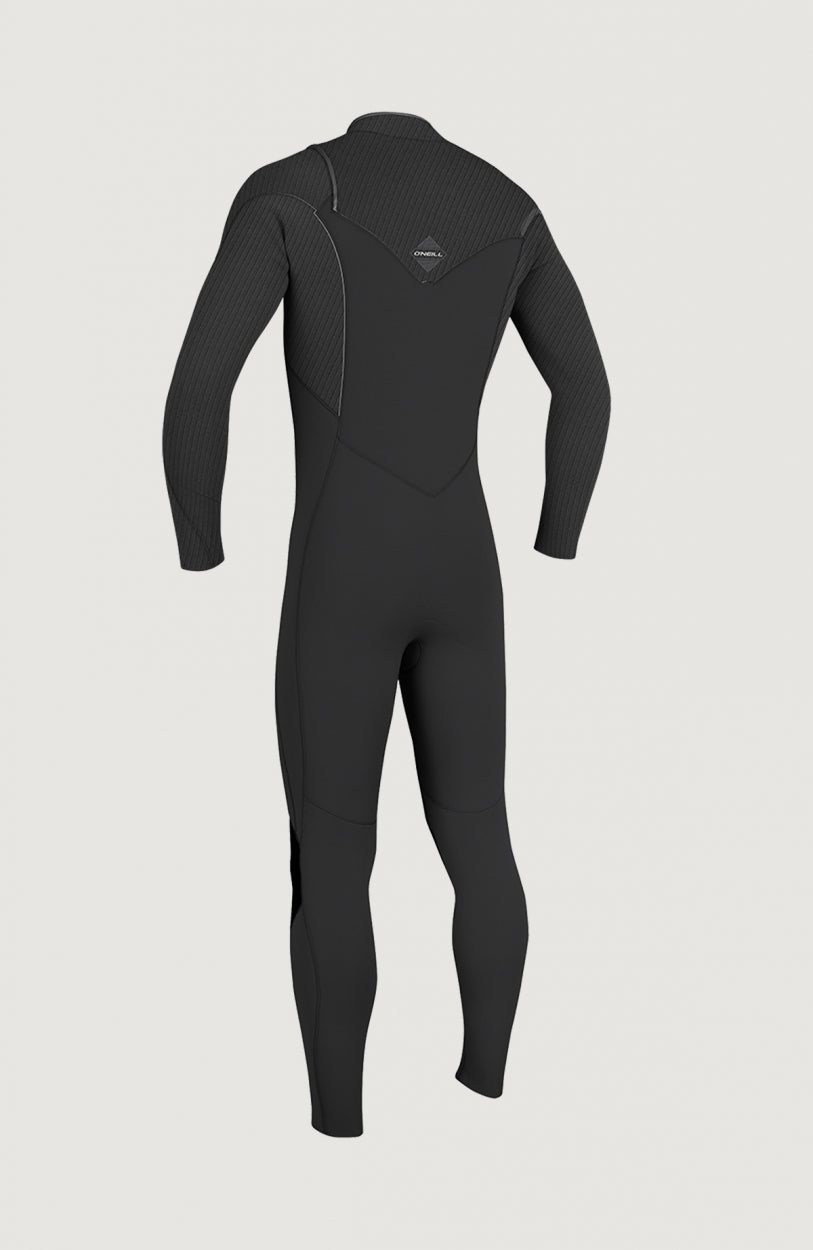 Hyperfreak 4/3mm Neoprenanzug für Herren, grau, freigestellt von hinten, Logo-Print am Rücken