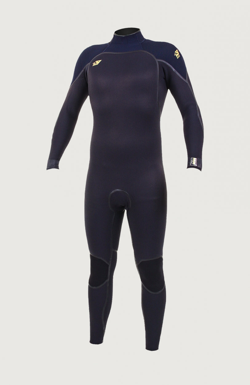 O'Neill Hyperfreak 4/3mm Comp Zipless Full Wetsuit Neoprenanzug für Herren, schwarz, freigestellt von vorne
