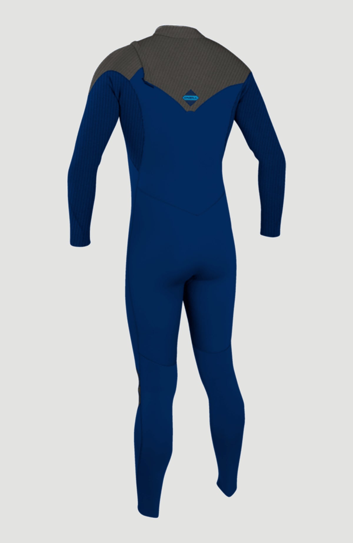 Hyperfreak 4/3mm Neoprenanzug für Herren, grau, freigestellt von hinten, mit kontrastierendem Logo-Print