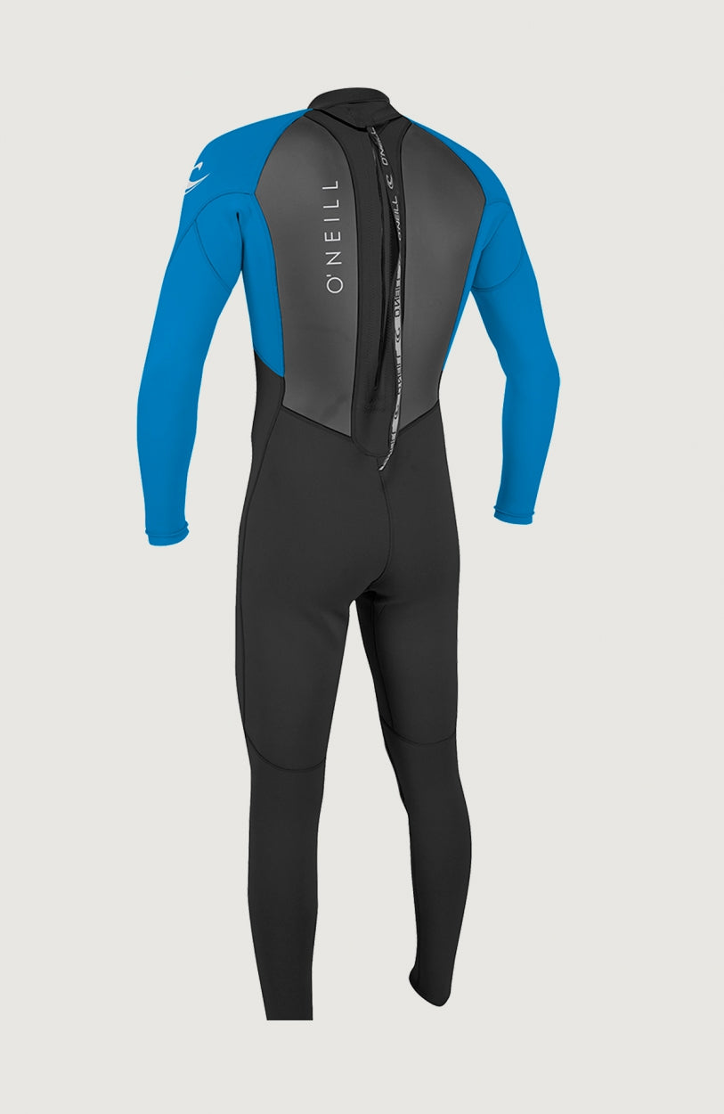 Reactor-2 3/2mm Back Zip Full Wetsuit Neoprenanzug für Herren, blau, freigestellt von hinten mit Reißverschluss