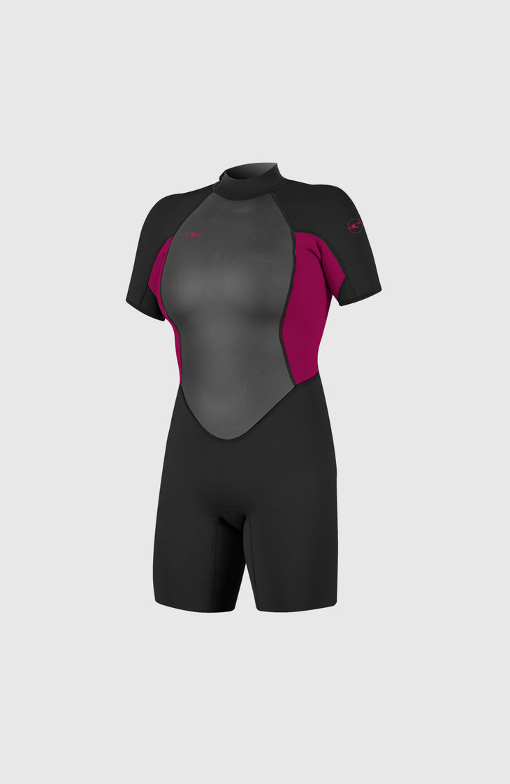 Reactor-2 2mm Back Zip Short Sleeve Spring Wetsuit | BLK/PUNKPNK