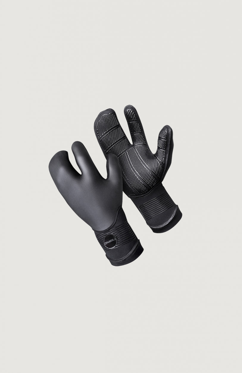 Psycho Tech 5mm Lobster Gloves Handschuhe für Herren, schwarz, freigestellt, Logo-Badge am elastischen Bund