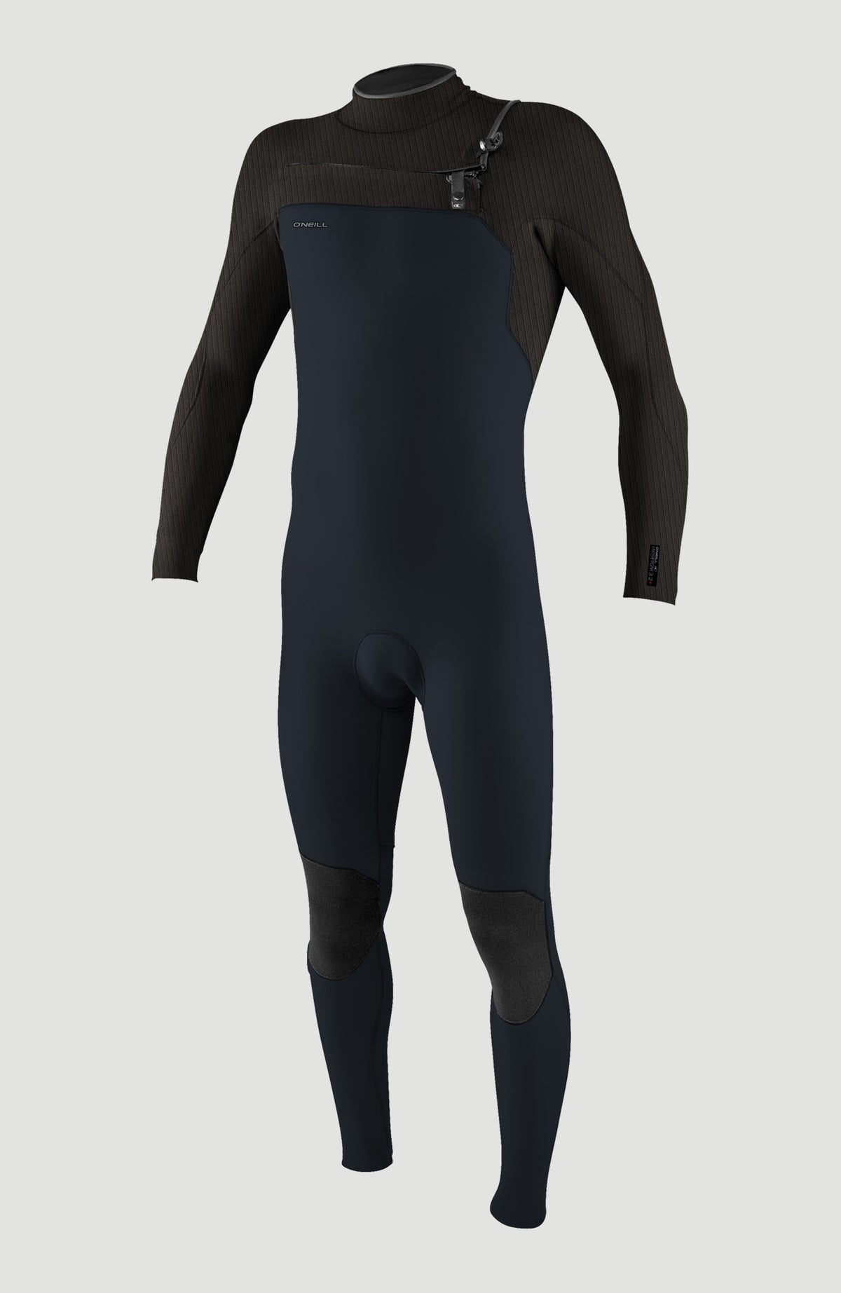 O'Neill Hyperfreak Plus 3/2mm Chest Zip Full Wetsuit für Herren, blau, freigestellt in Vorderansicht