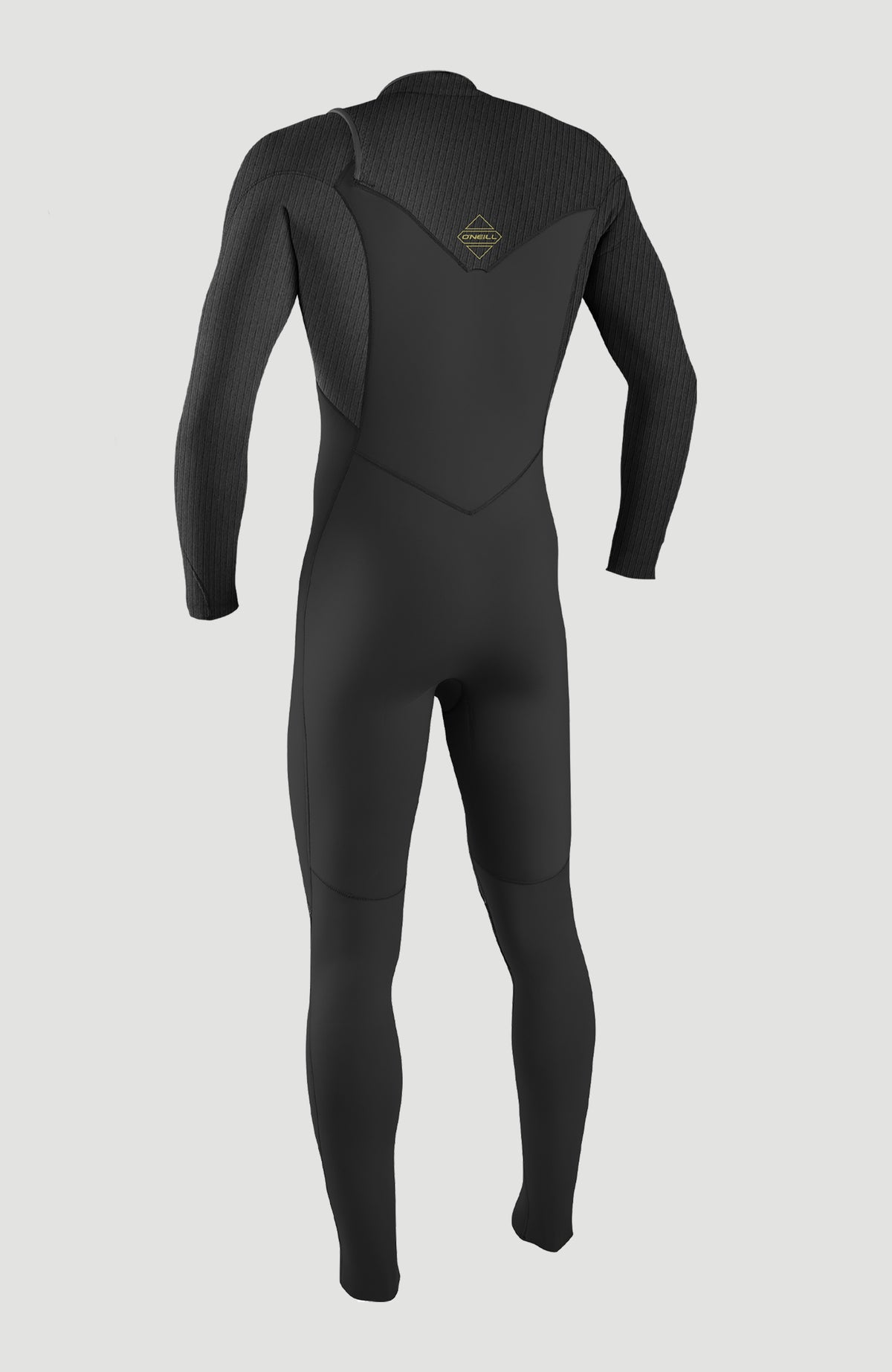 Hyperfreak Plus Neoprenanzug für Herren, schwarz, freigestellt von hinten mit Logo-Print am oberen Rückenteil