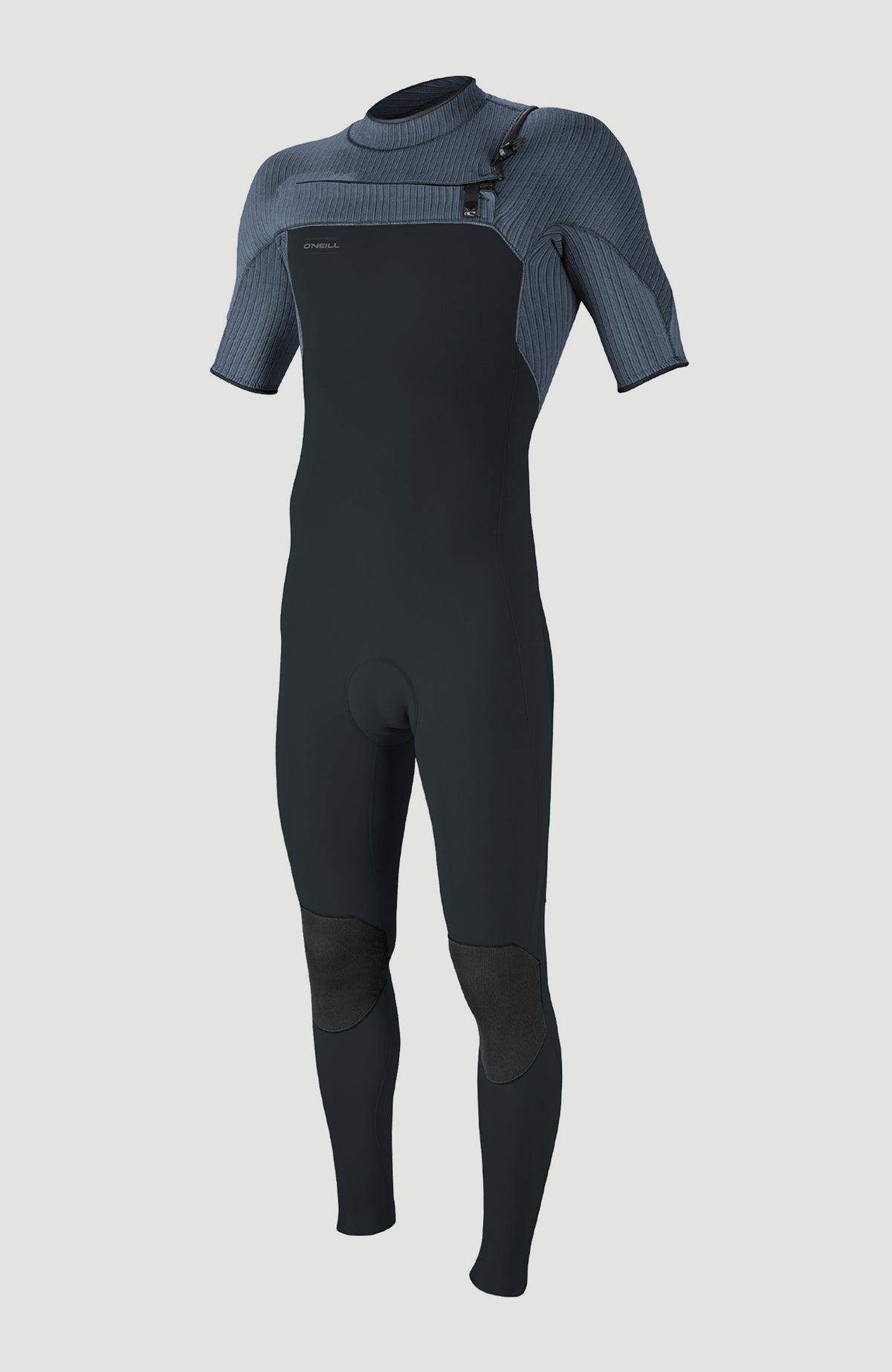 O'Neill Hyperfreak 2mm Chest Zip Shortsleeve Full Wetsuit Neoprenanzug für Herren, blau, freigestellt von vorne