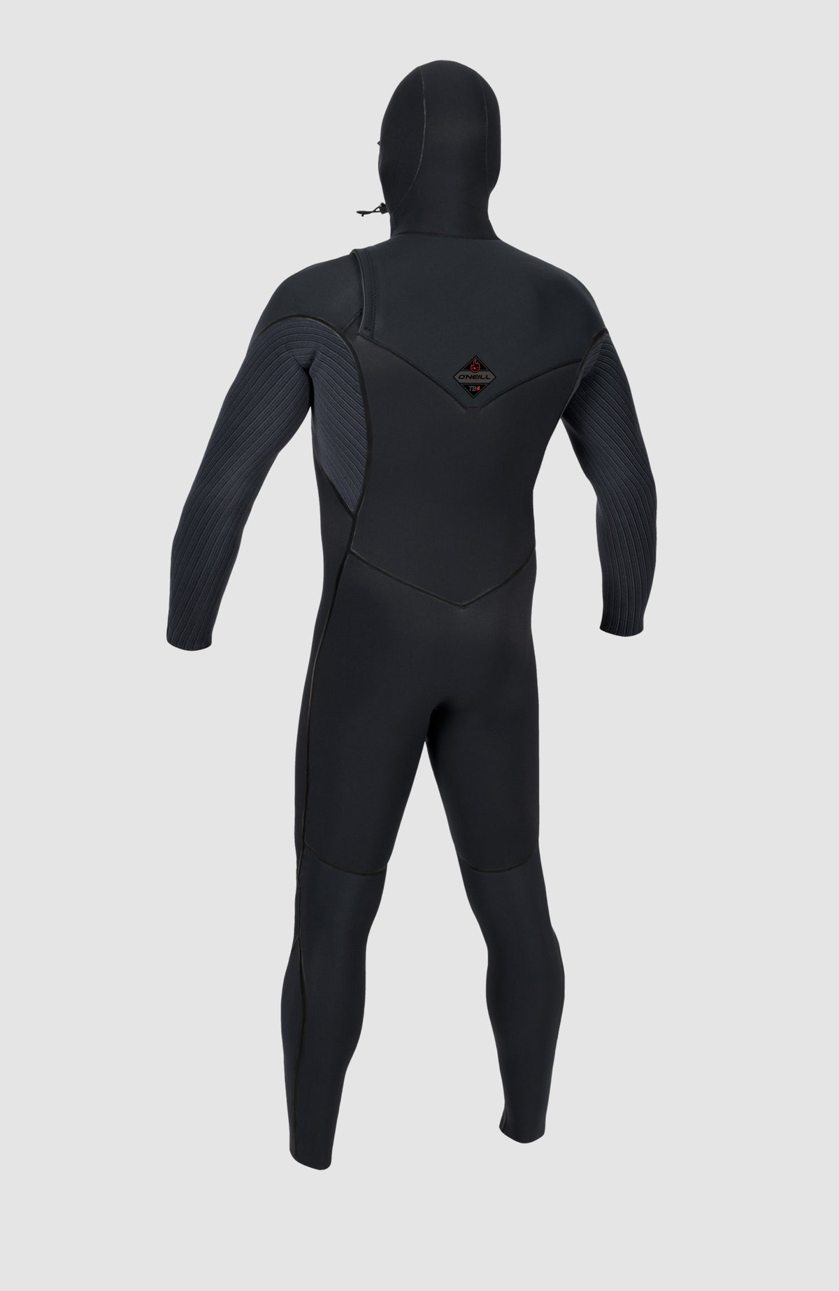 Hyperfreak Fire Neoprenanzug für Herren, schwarz, freigestellt von hinten mit Logo-Print am oberen Rücken