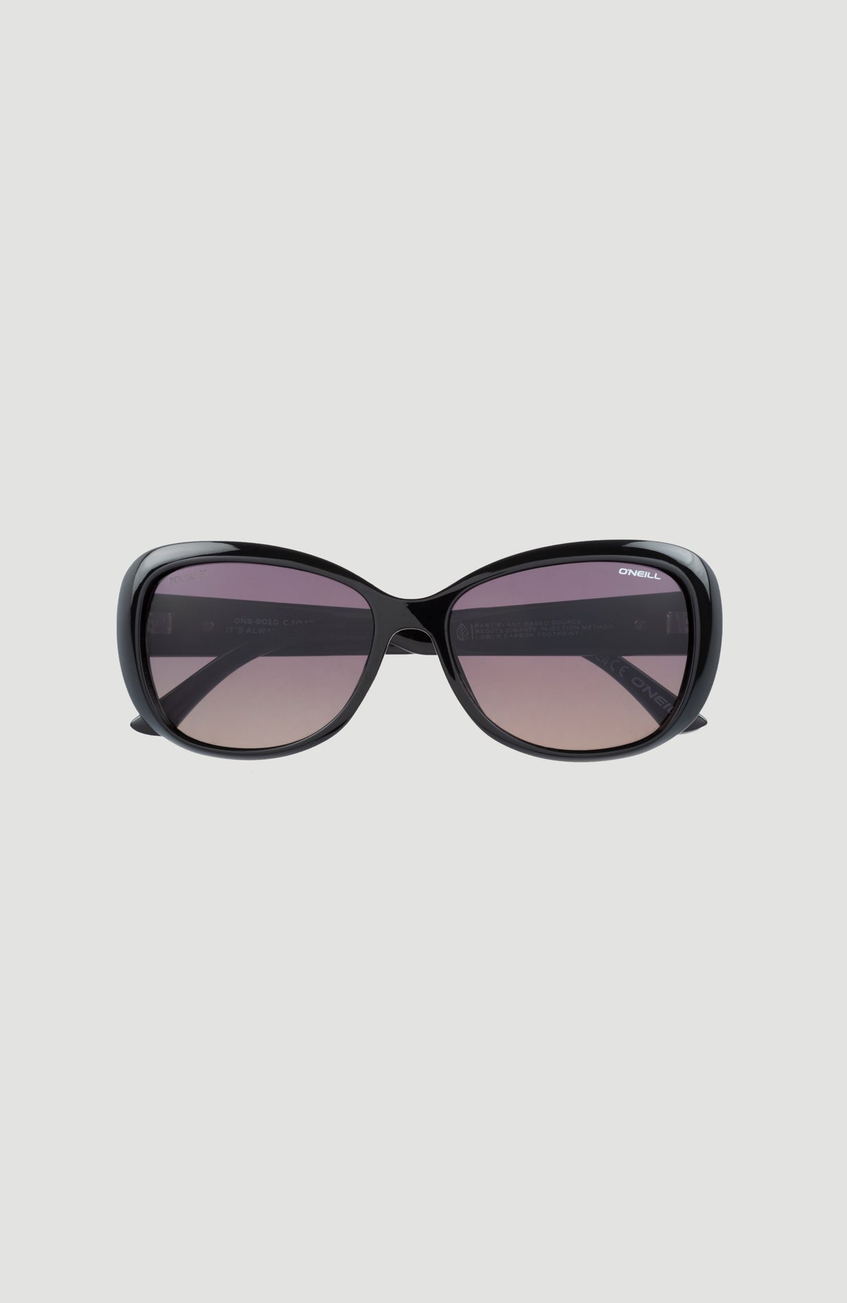 O'Neill Sunglasses 9010 Sonnenbrille für Damen, schwarz mit getönten Gläsern, freigestellt von vorne