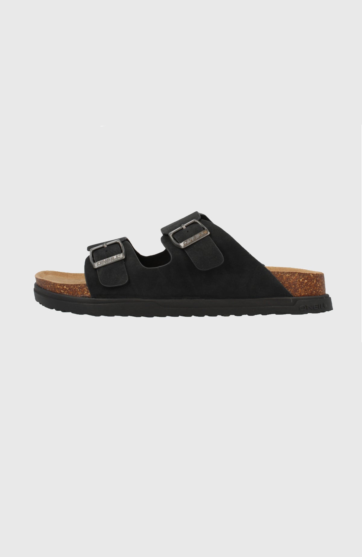 Vince Slider Sandalen für Herren, schwarz, freigestellt in der Seitenansicht, profilierte Laufsohle