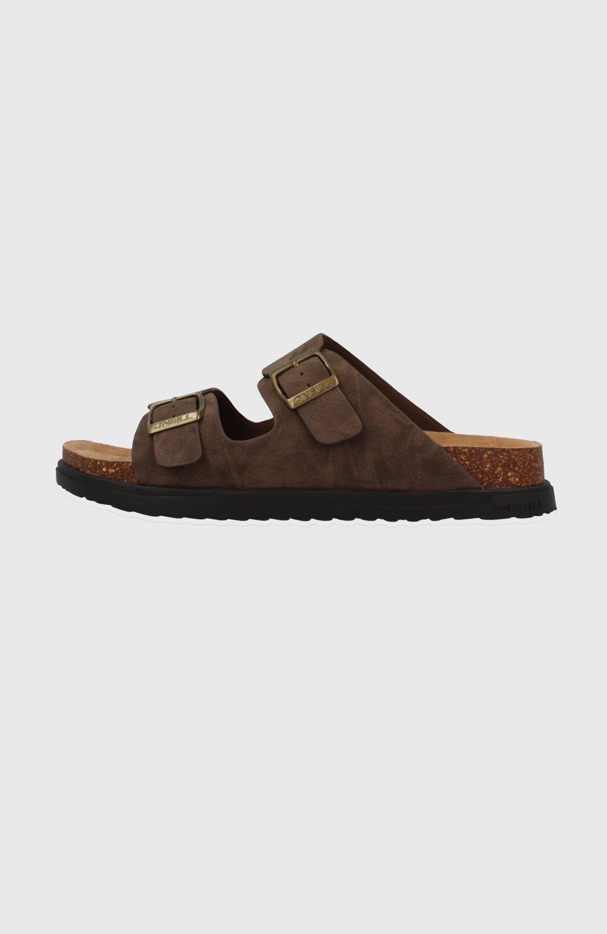 Vince Slider Sandalen für Herren, braun, freigestellt in der Seitenansicht mit profilierter Außensohle