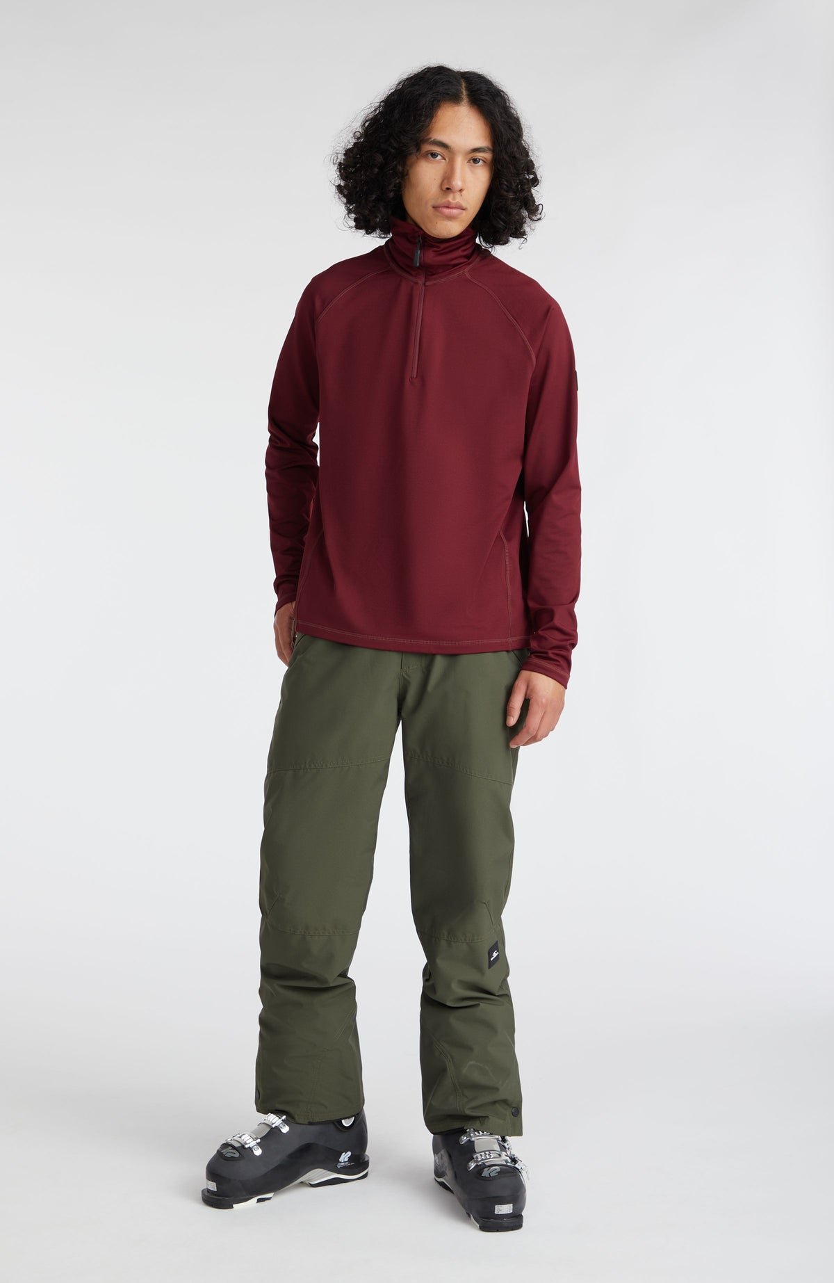 Hammer Regular Skihose für Herren, grün, frontale Ganzkörperansicht, getragen am Model