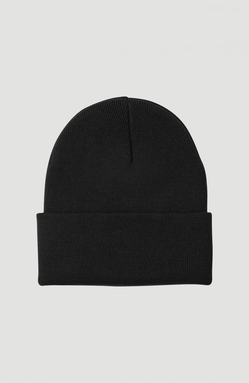 Cube Beanie für Herren, schwarz, freigestellt von hinten, schlichte Rückansicht