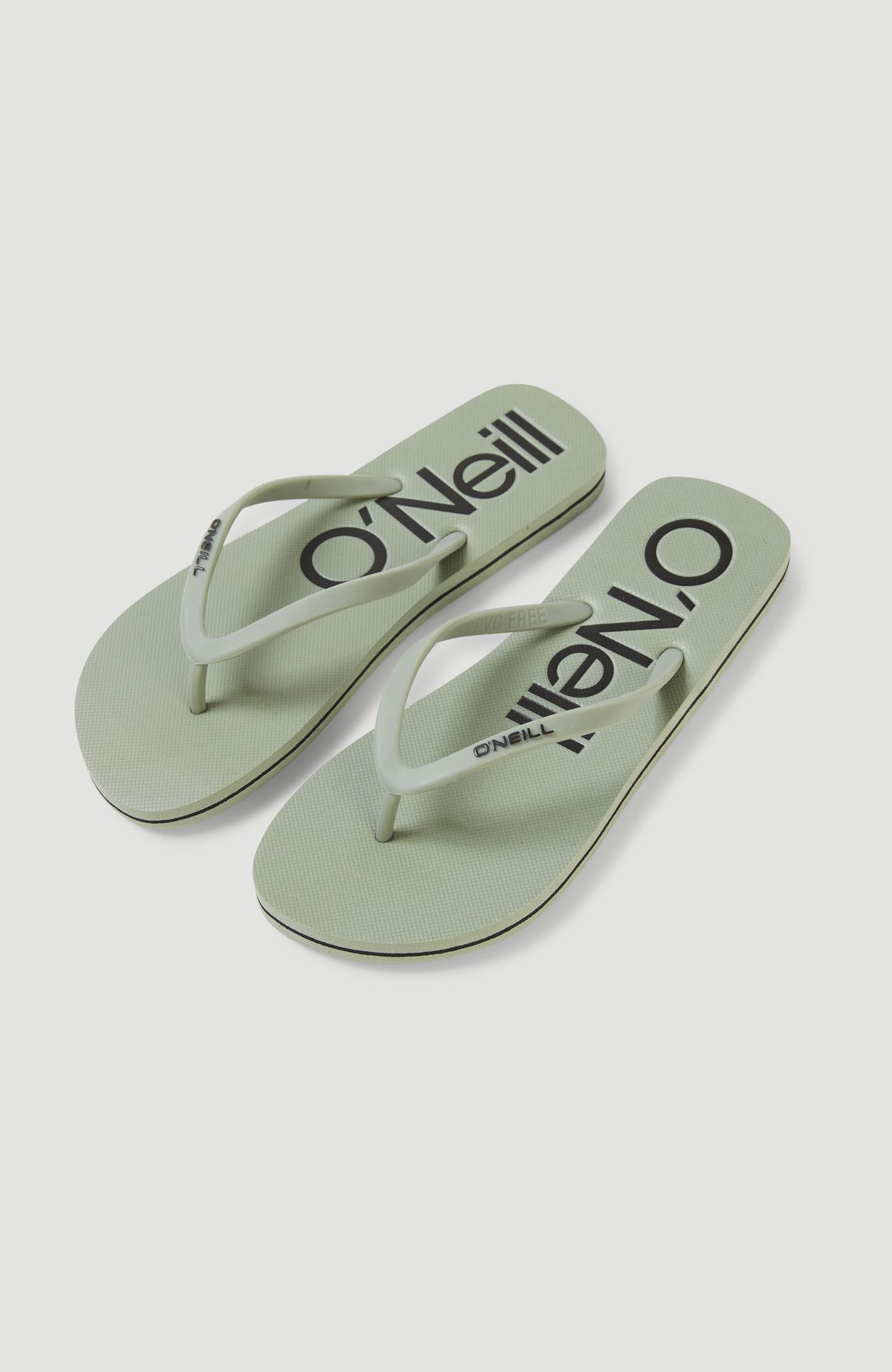 Profile Logo Sandalen für Damen, grün mit Logo-Print in Schwarz, Gesamtansicht des Paars von oben