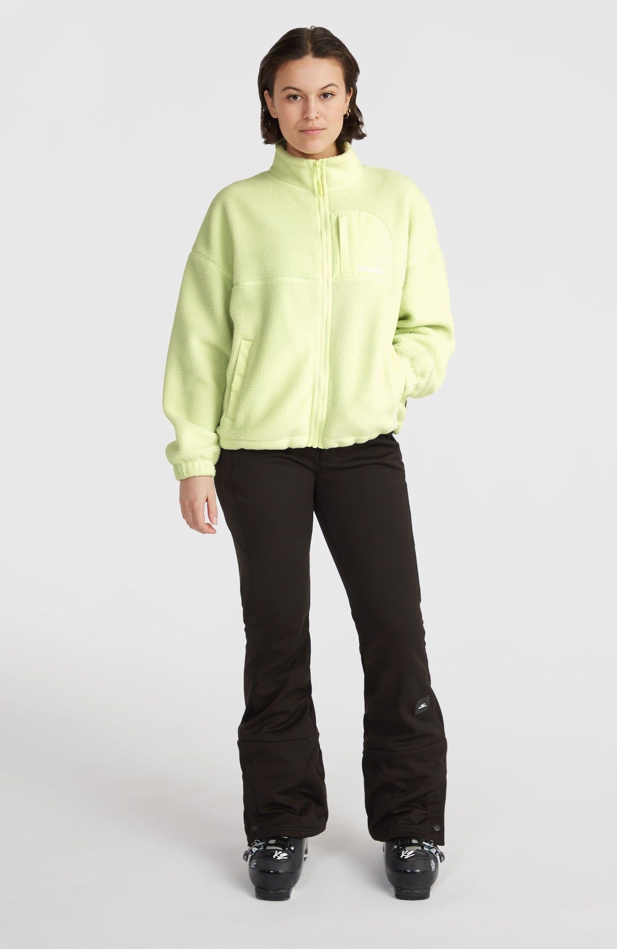 Blessed Softshell Hybrid Skinny Skihose für Damen, schwarz, Ganzkörperansicht am Model