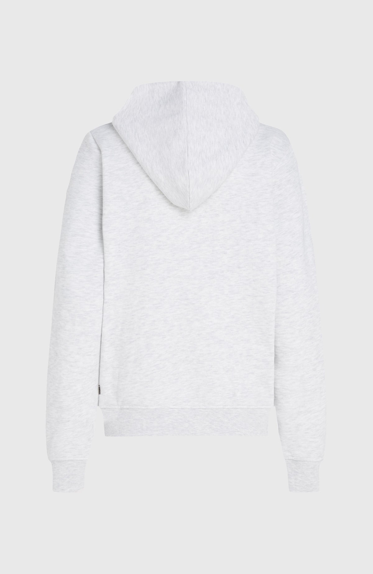 Women of the Wave Hoodie für Damen, weiß, freigestellt von hinten mit Kapuze und geripptem Saum