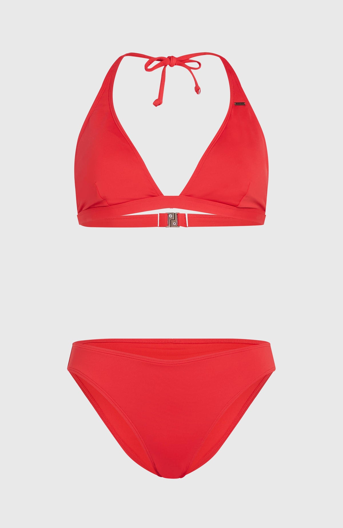 Essentials Maria Cruz Bikini-Set für Damen, rot, freigestellt von vorne, Oberteil und Bikinihose