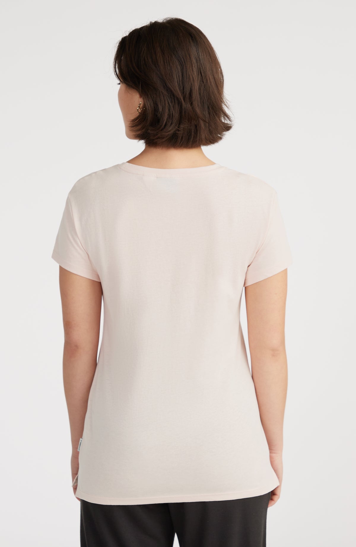 Essentials T-Shirt für Damen, pink, Rückansicht am Model