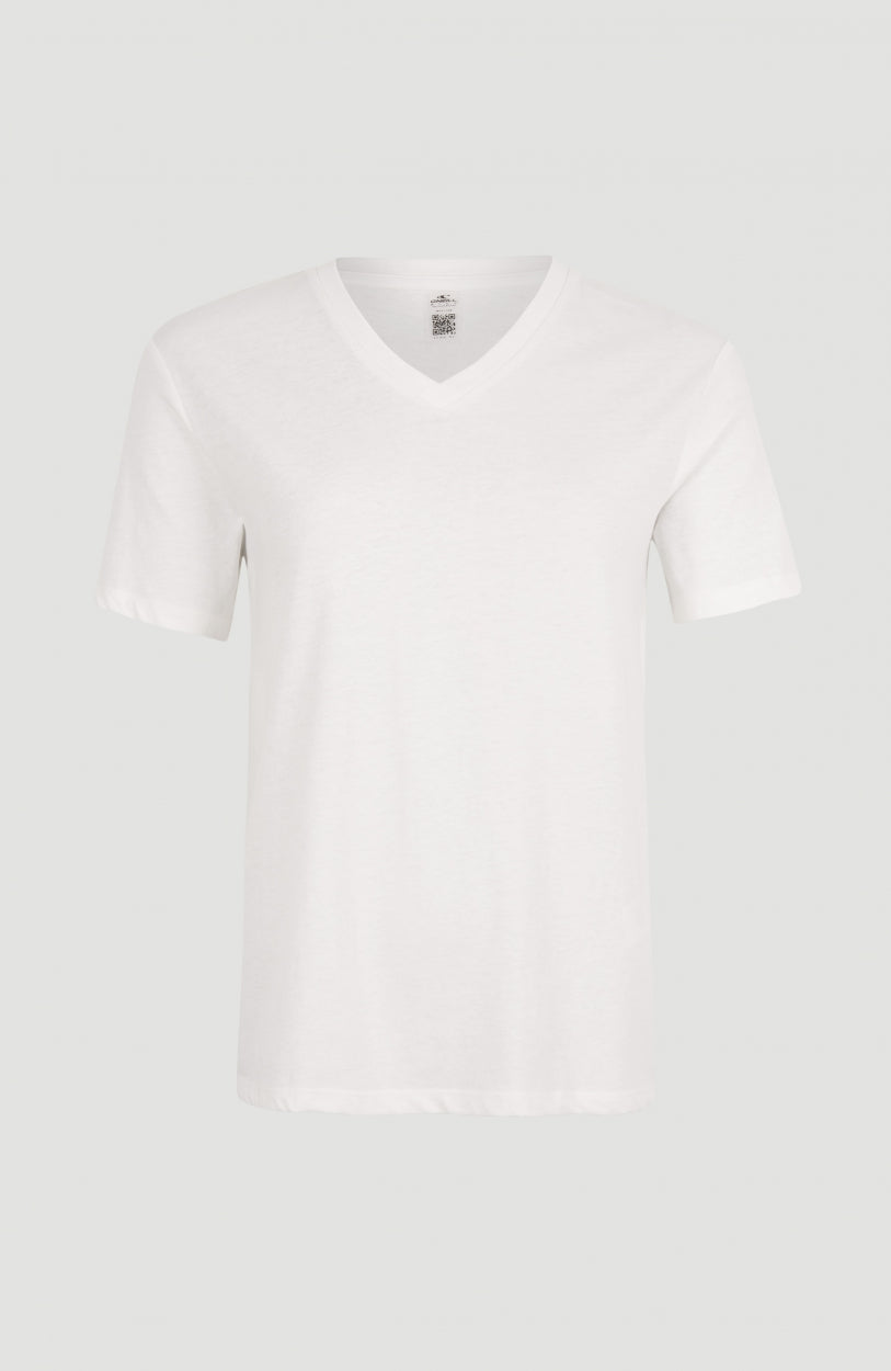 Essentials T-Shirt mit V-Ausschnitt | Snow White