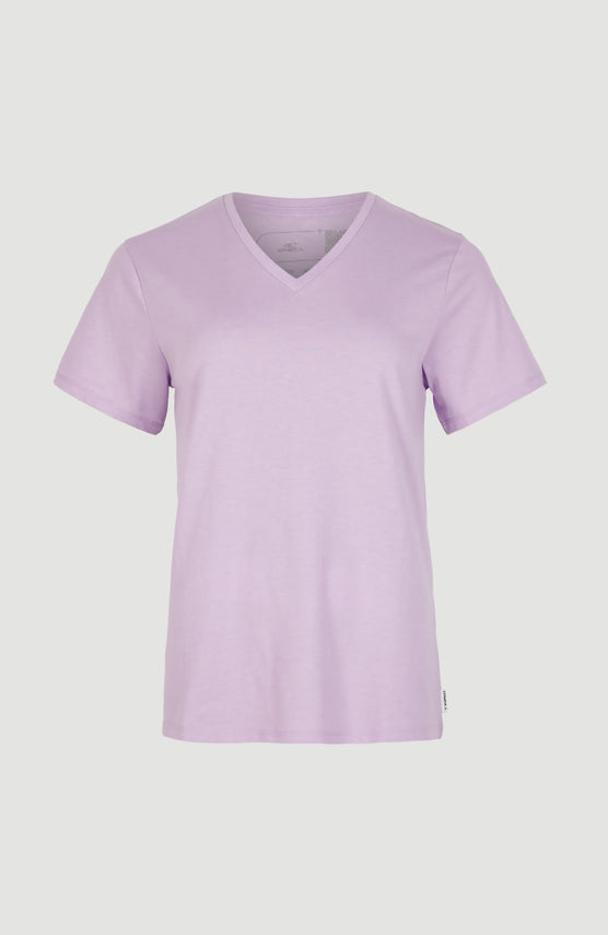 Essentials T-Shirt mit V-Ausschnitt | Purple Rose
