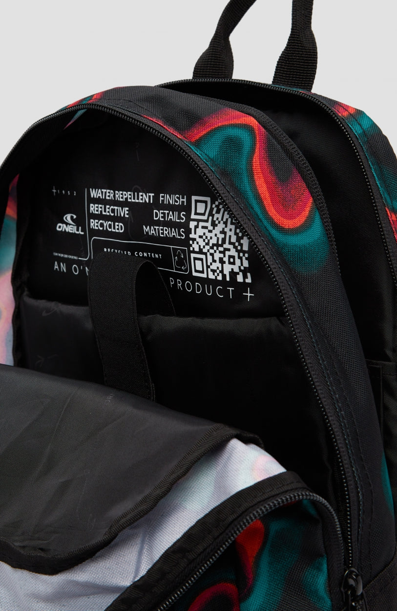 Wedge Rucksack, schwarz mit Wärmebildmuster, Nahaufnahme des geöffneten Hauptfachs