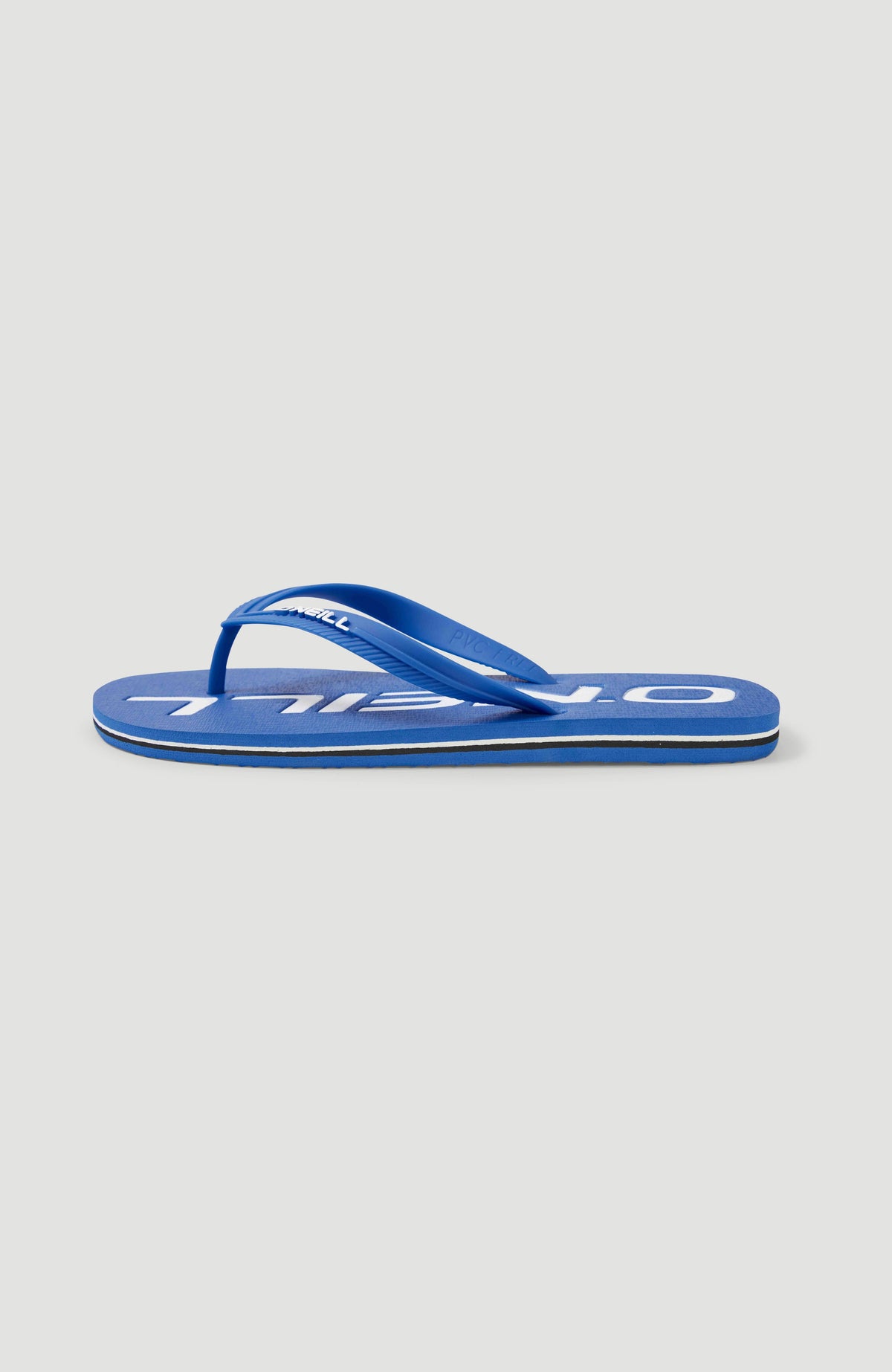 Profile Logo Sandalen für Herren, blau mit Logo-Print in Weiß, freigestellt von der Seite