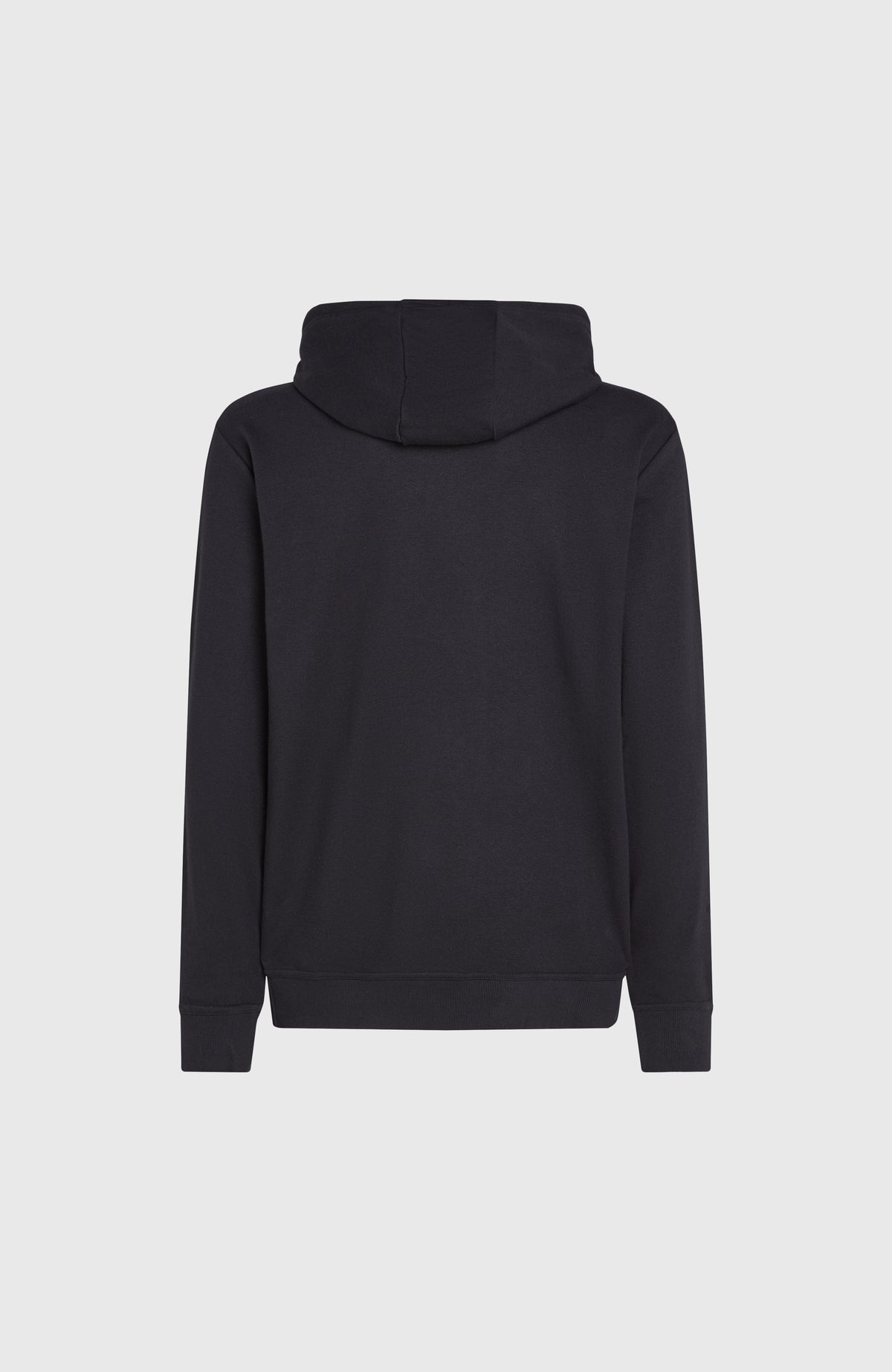 Small Logo Hoodie für Herren, schwarz, flach liegend von hinten mit Kapuze