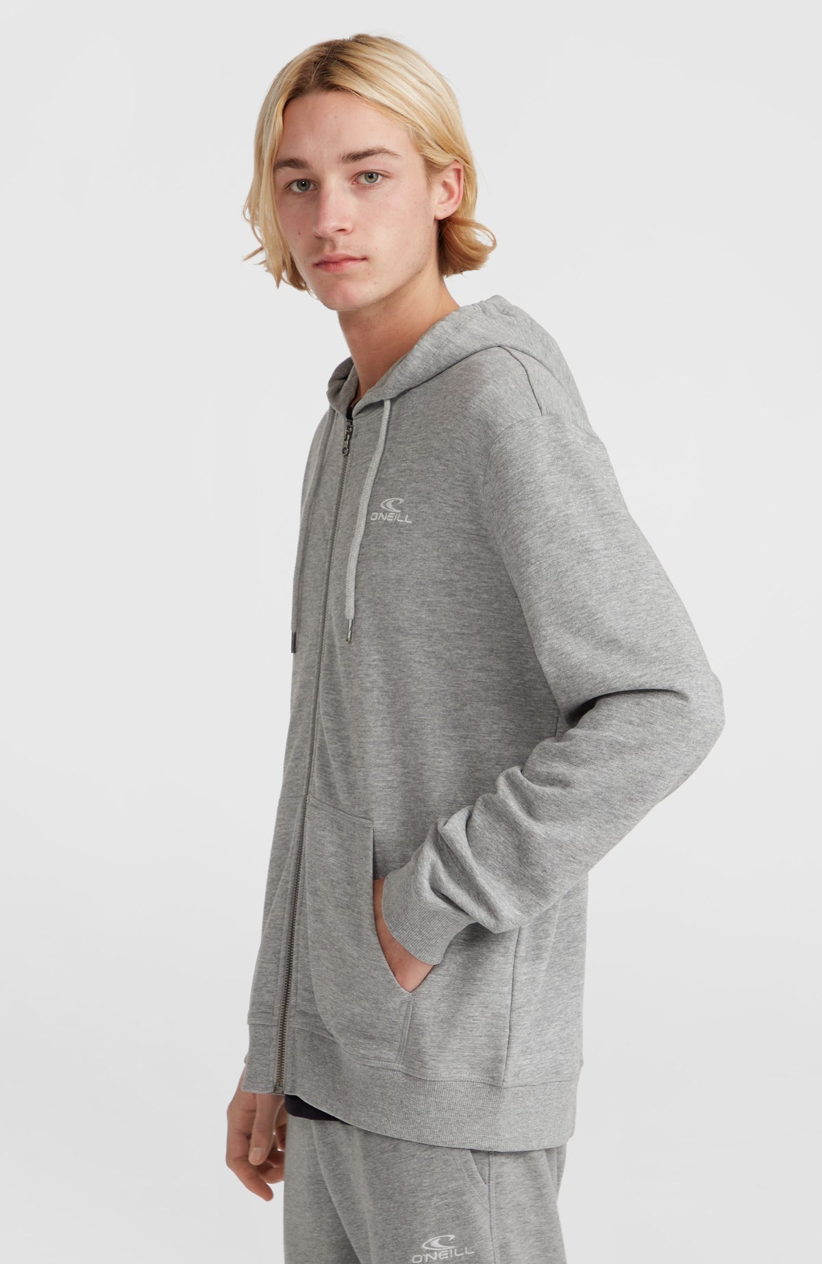 O'Neill Small Logo Kapuzenjacke mit Reißverschluss | Silver Melee