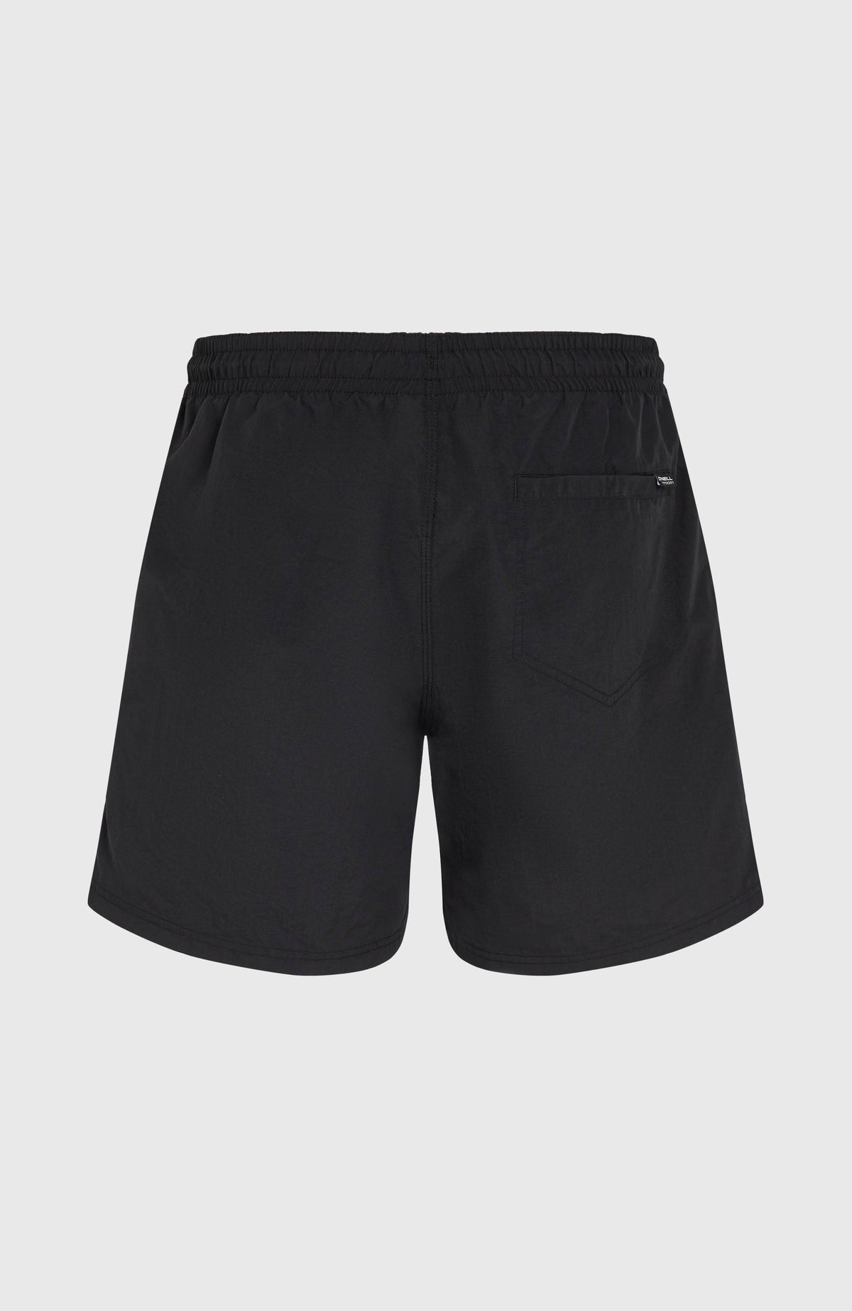 Vert 16" Badehose für Herren, schwarz, freigestellt von hinten, aufgesetzte Gesäßtasche