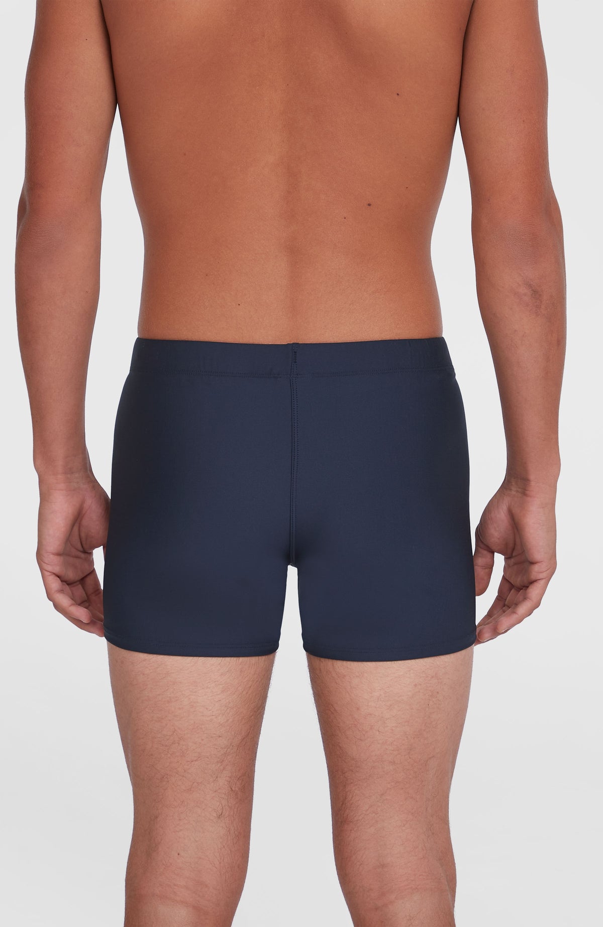 Essentials Racer Badehose für Herren, blau, Rückansicht am Model