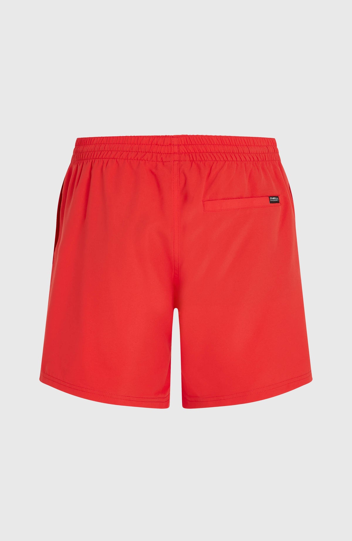 Cali 16" Badehose für Herren, rot, freigestellt von hinten mit Gesäßtasche