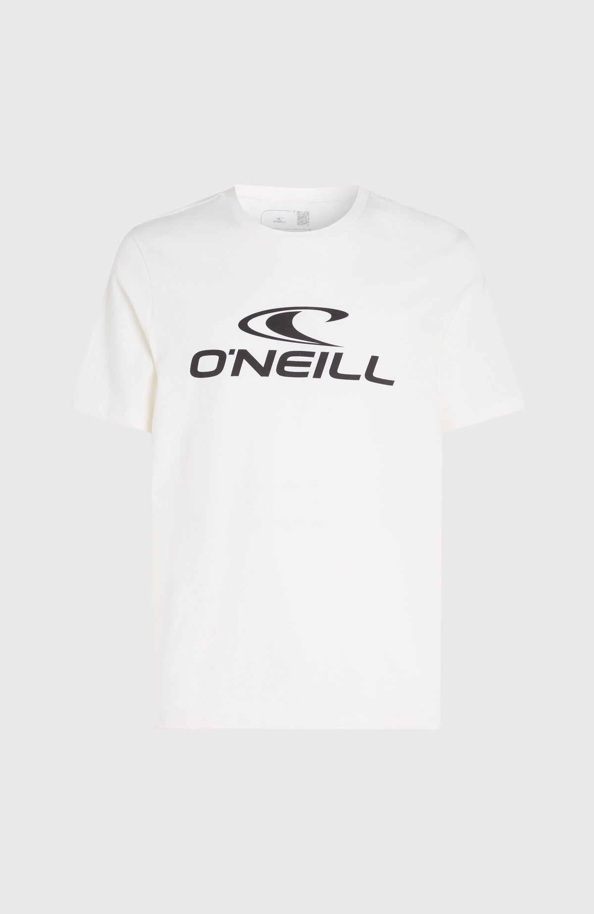 Logo T-Shirt für Herren, weiß mit Logo-Print in Schwarz, freigestellt von vorne