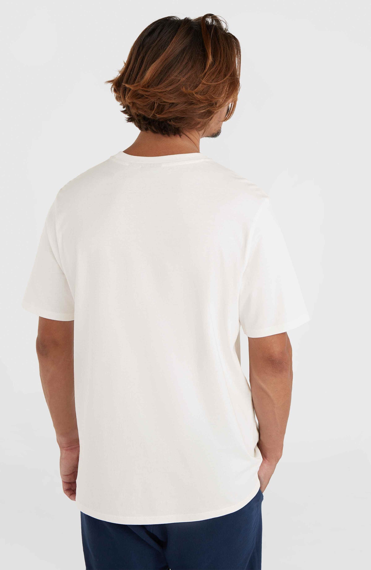 Small Logo T-Shirt für Herren, weiß, Rückansicht am Model